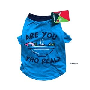 Vibrant Life ‘Are You Pho Real?’ Tee Shirt Dog Color Blue Size S